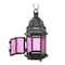 10.25" Mulberry Glass Moroccan Style Hanging Candle Lantern